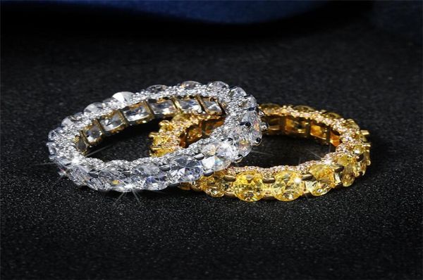 CHOUCONG Brand Wedding Rings Jóias de luxo 925 Forma oval de prata esterlina 5A CUNCON CUNCON AMARELO CZ Diamond Party Promise Women E7906673