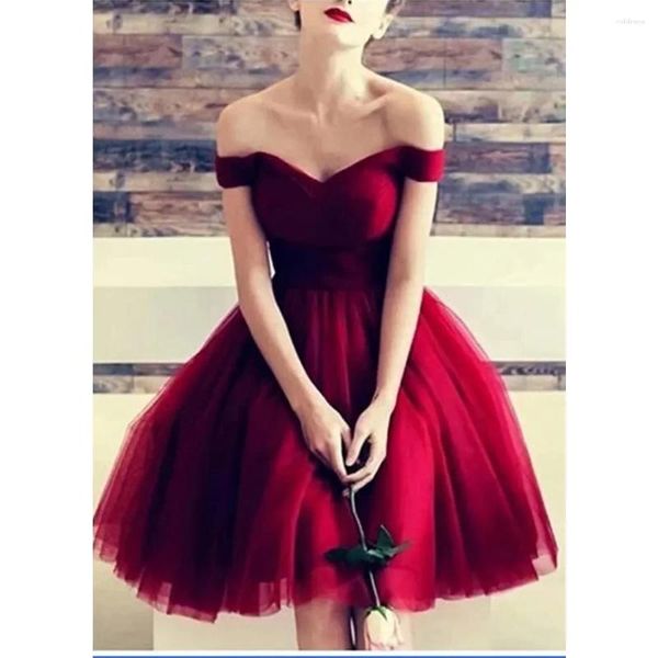 Abiti da festa wakuta fuori spalla mini tulle abito ritorno a casa adolescenti corto ballo di fine cuore quinceanera abito da ballo Vestidos de noche