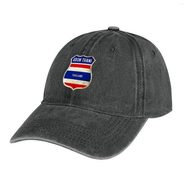 Boinas udon thani thailândia brasão de armas design design de cowboy snap de volta chapéus femininos bobble para os homens do sol