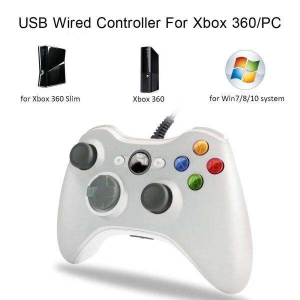 GamePads per Xbox 360 Wired GamePad Support Win7/8/10 Sistema Controllo Joystick Joypad per Xbox360 Slim/Fat Console PC USB Game Controller