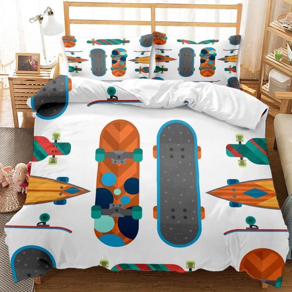 Bettwäschessätze Roller Set King Size Roller Skating Duvet Cover Doppelbett Quilts Bunte Bettwäsche Spiele Spiel Teenager Heimtextilien