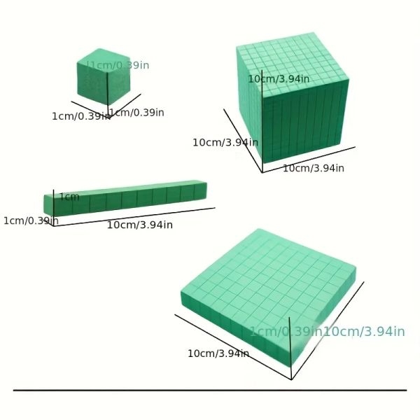 116pcs Base in schiuma differenziata Dieci blocchi Set completo, Conteggio di cubi, scuola materna, manipolanti