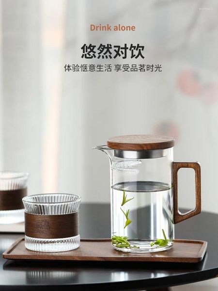 TeAware Setleri Yeşil Çay Yapımı Cihaz Cam Çay Çayığı Hilal Süzgeç Kupası Filtresi Entegre Sürahi Ev Hanehalkı Isı Dayanıklı Fuar Kupa