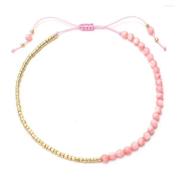 Braccialetti di fascino Summer Beach Bracciale in perline Donne Naturale perle di guscio naturale in vetro oro.