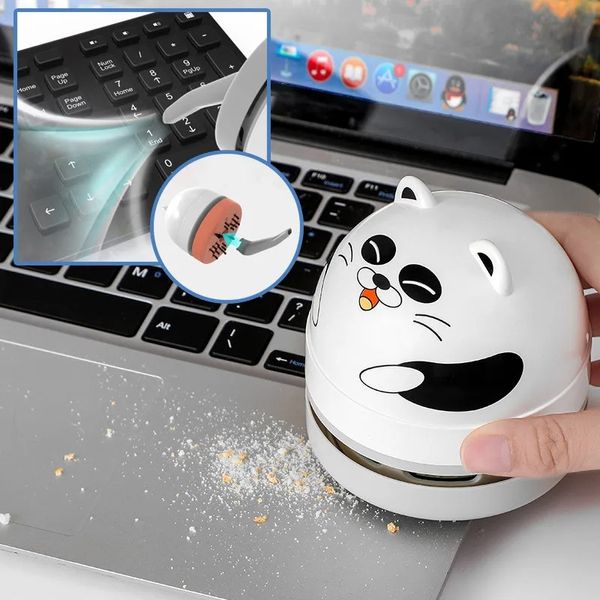 Mini a pó de pó portátil mesa de mesa de pó de pó de pó de mesa USB Desktop Sweeper com pincel limpo para migalhas de lápis de escritório em casa