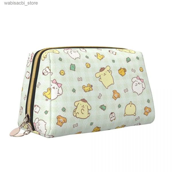 Kosmetische Taschen lustige Pompompurin Leder Make -up -Tasche Trend große Kapazität Kosmetische Taschen Zubehör