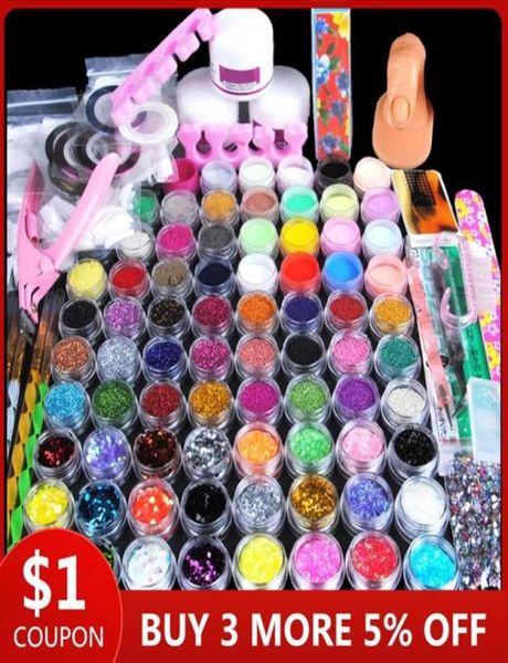 78pcs unhas acrílico em pó de manicure Glitter para kit de unhas kit Gems Decoração Kit de ferramentas de pincel de cristal para manicure3213944670