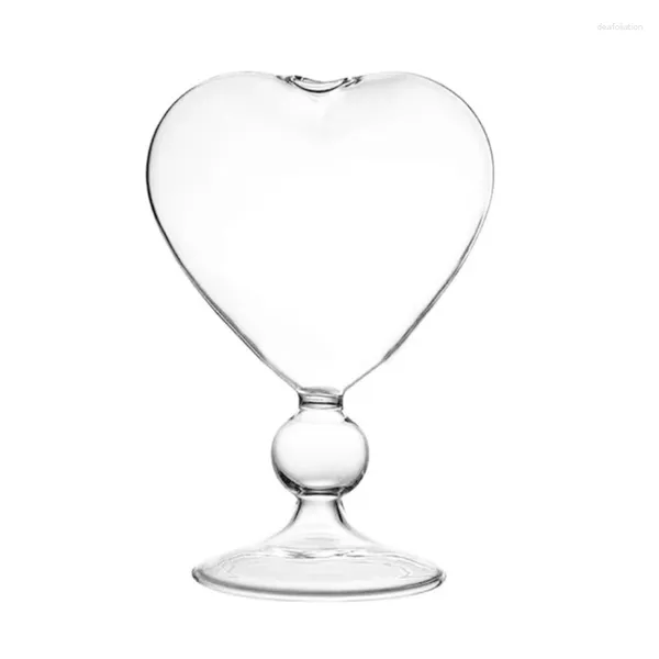 Vasen 367a Herzglas Blumenkinder Desktop Stehende Vase Pflanzer Behälter Home Dekoration Hochzeitsfeierdekoration