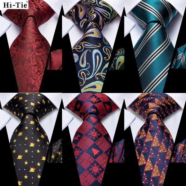 Bow Binds Hi-tie Männer Mode Krawatte Burgund Paisley Taschentuchtschellenkästen für Tuxedo Accessoire Classic Seiden Luxus Geschenk Krawatte