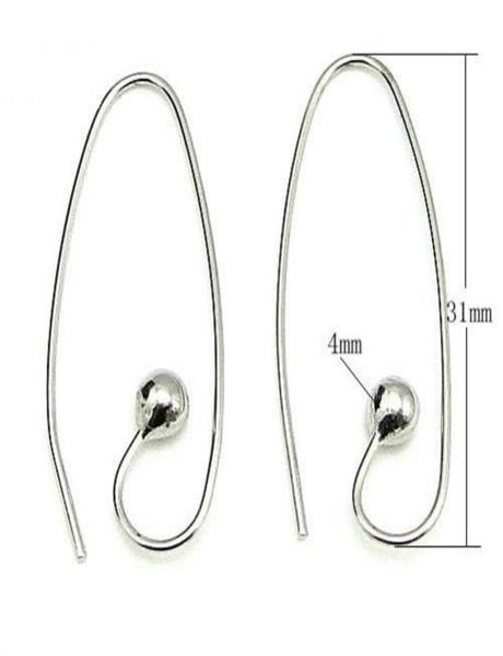 10 pccslot 925 ganci per orecchini in argento sterling Clasps Trovare componenti per regalo di gioielli artigianali fai -da -te 08x4x12x30mm WP068500924