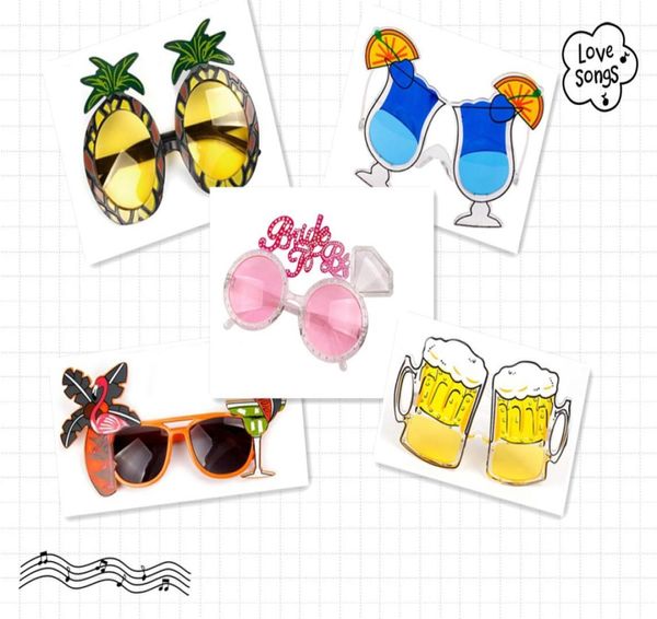 Fashion Luau Summer Beach Party Neuheit Obst Ananas Sonnenbrille Flamingo Party Dekoration Hawaiian Funny Bures Eyewear Event 4009406