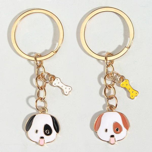 Keychains süße Emaille Haustier Schlüsselbund Hundeknochen Schlüsselling Tierketten Souvenir Geschenk für Frauen Männer Handtasche Accessorie Auto Schlüssel DIY Juwely