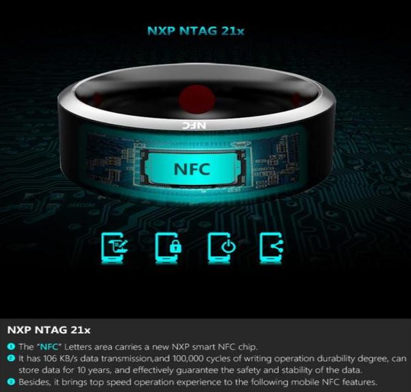 Anéis inteligentes Wear Jakcom R3 NFC Magic para iPhone Samsung HTC Sony LG iOS Android Windows NFC Mobile Phone5788171