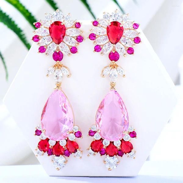 Orecchini a pennagliera Godki Trendy Wagrescrop Orenting for Women Wedding Party Dubai Bridal Jewelry Boucle D'Oreille Femme Gift 2024