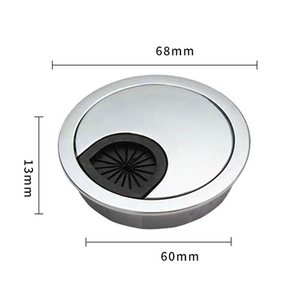 Tabella per gementaria in metallo da scrivania per getto di metallo da 50/53/60 mm per tavolo tabellino per foro mobile in ordinato tappo per il cavo rotondo con cavo btratto