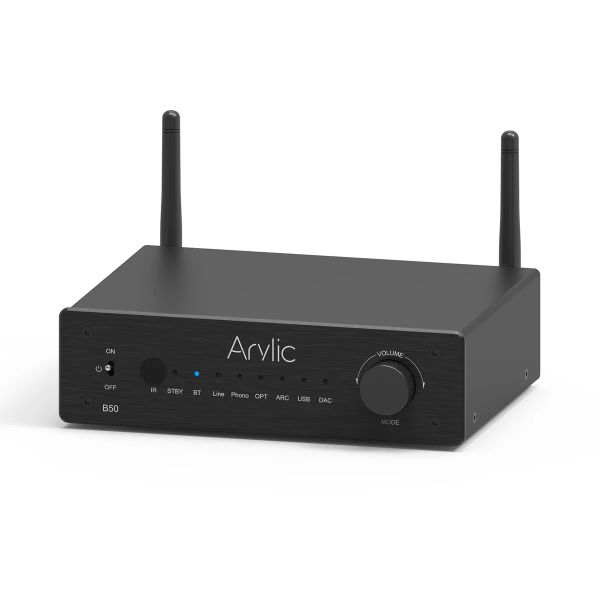 Adaptador Novo ARYLIC B50 Bluetooth 5.2 Receptor de transmissor APTX HD Adaptador de áudio sem fio amplificador de áudio para tv fones de ouvido estéreo