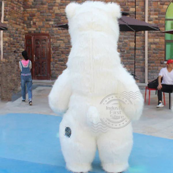 Traje de traje inflável de urso gigante de rua engraçada mascote de urso polar mascote adulto mascote de macho de macho de macho de macho de caráter animal