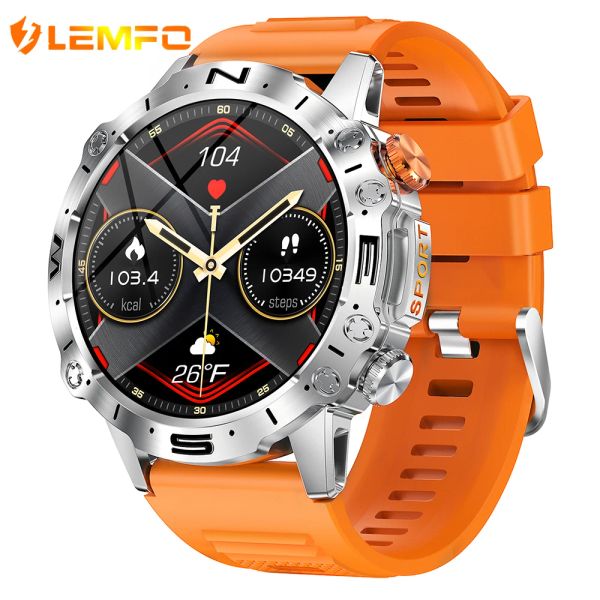 Смотреть Lemfo K59 Amoled Smart Wwatch Men Bluetooth Call Outdoor Sport Waterpronation Smart Watch 2023 1,43 дюйма 466*466 HD -экран для Android