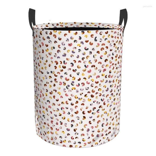 Bolsas de lavanderia de café Padrão de impressão completa Dobra dobrável cesto armazenamento de roupas sujas à prova d'água de peças de acabamento