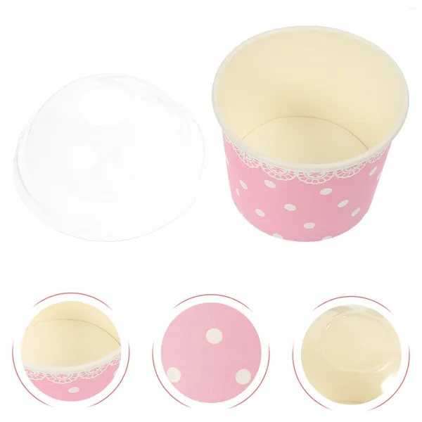 Одноразовые чашки соломинка 50 шт. Десертные миски мороженое контейнер домашние принадлежности пудинг бумаги для вечеринки лотки вечеринки