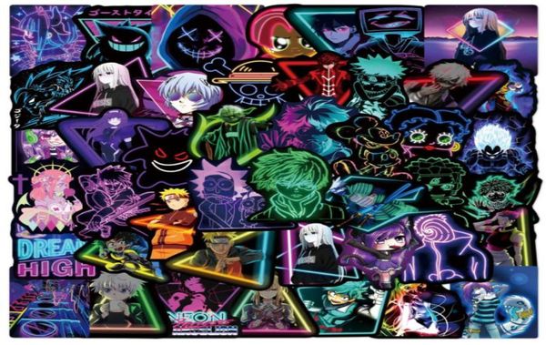50pcslot Neon Sticker Mix Anime My Hero Academia Graffiti Sticker