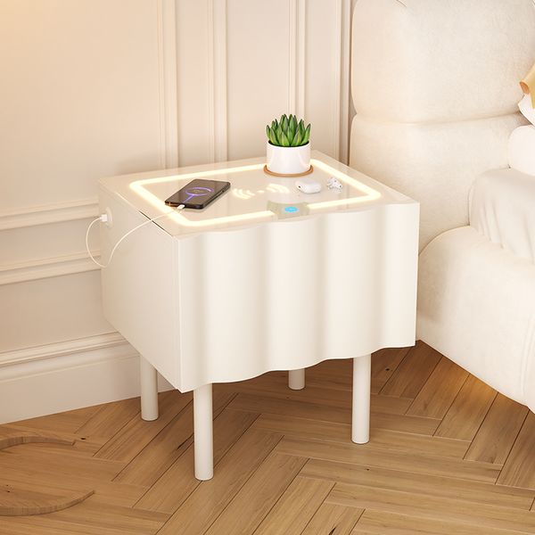 Comodino italiano tavolo da letto quadrato cassetti intelligenti comodini per angolo modulare mesa de noche mobili per camera da letto