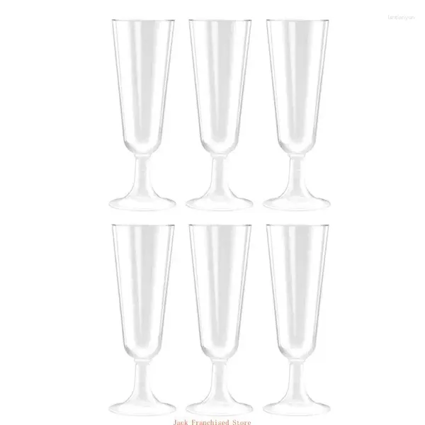 Dince per le stoviglie usa e getta 6 pezzi trasparenti bicchieri trasparenti tazze di champagne tostare il bicchiere di vino rosso per feste di nozze del ristorante