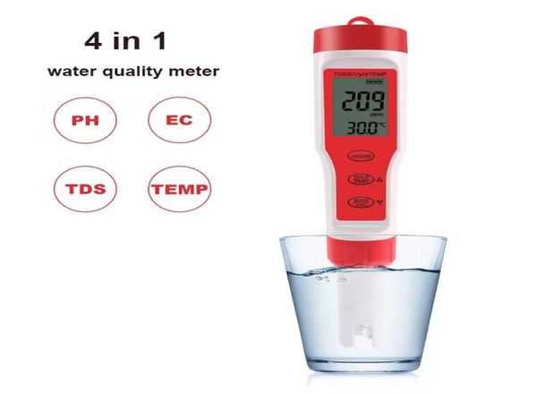 TDS PH -Messgerät EC Temperaturmesser Digitalwasserqualitätsmonitor für Pools Trinkwasser Aquarien3892715