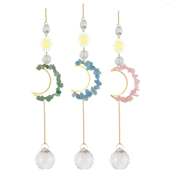 Estatuetas decorativas arco -íris chakra cristal suncatcher glass prismas