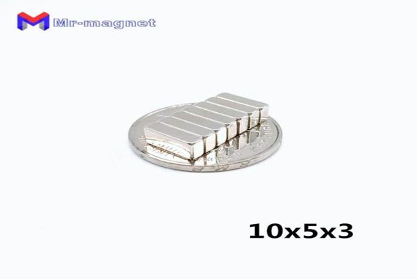 magneti frigorifero 100pcs N35 1053mm Magnet permanente 1053 Blocco dymium super forte 10x5x3 ndfeb 10x5x3mm con rivestimento in nichel7388895