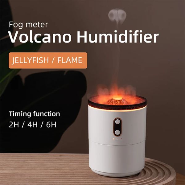 Umidificatori vulcano aria umidificatore USB oli essenziali diffusore 450 ml fragrance flame aromaterapy humidifier per home aria humidififi