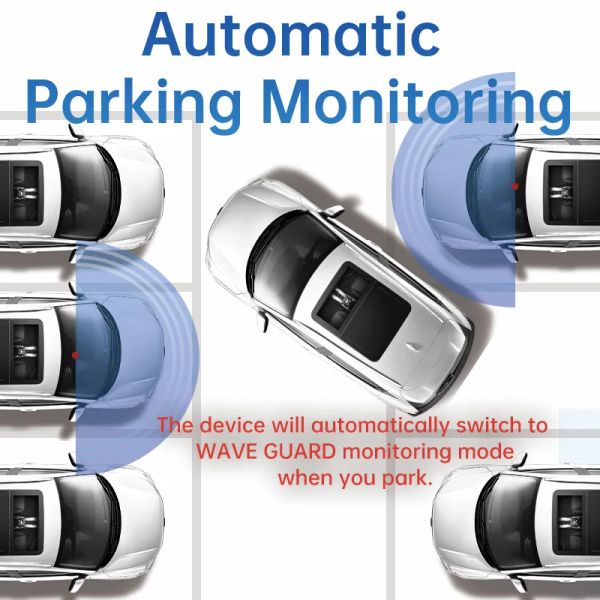 Kit Hardwire Radar per il monitoraggio del parcheggio 24 ore in auto adatto per una varietà di cavo di sorveglianza del parcheggio con cruscotto