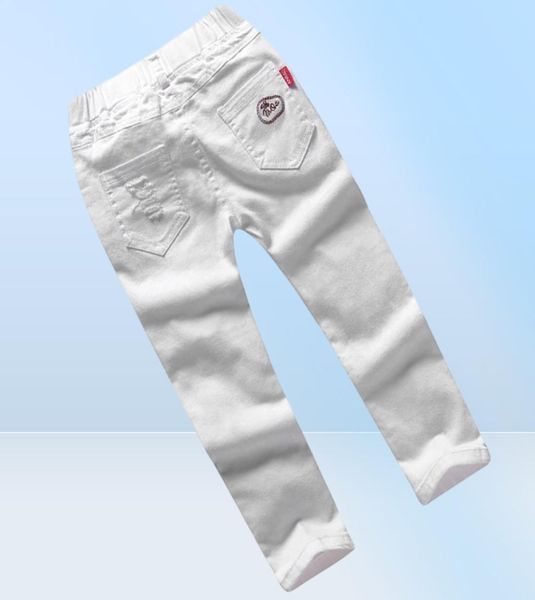 Jeans Crianças Broken Hole Pants Troushers Baby Boys Brand Fashion Autumn 58y White Kids Clothing 2021 3016398779