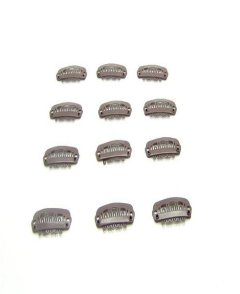 Kleinste 24 cm 6 Zähne Haarklammern für Haarverlängerungstoupe CLIPSHAIR Extension ToolSlight Brown100PCS1995437