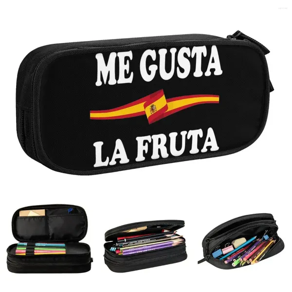 Largekapazität Bleistift Beutel Me Gusta la Fruta Spanien Spanische Merch Politica Graciosa Doppelschicht Bag Girl Make-up Geschenk