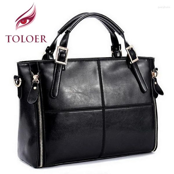 Borse di lusso toloer toloer borse da donna designer designer split borse in pelle marca borsa a mano con spalla femmina