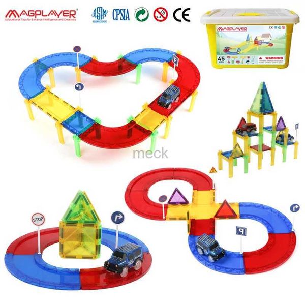 Decompressione giocattolo 45pcs per costruzioni per magneti grandi dimensioni set di piastrelle magnetiche build blocchi bambini giocattoli educativi Montessori per bambini regali 240413