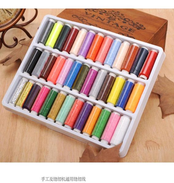 39rollset NO402 Fili di cucito a colori misti Spolyestersewing Forniture per il filo della macchina a mano per cucire 9097125