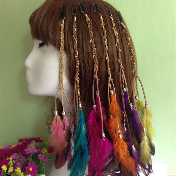 Bohemian Feather Head Abbraccio per capelli BB BB BAN BANDA GIURN GIORNI HIPPIE ACCESSORI PAZIONI ACCESSI CAPPELLI CAPPOLA CAPPEL