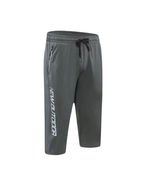 Calça calça rápida calça de seda de gelo seco masculino 3/4 de corrida esportiva Sweatpantes respirável treino de verão Man Gym Trouspers