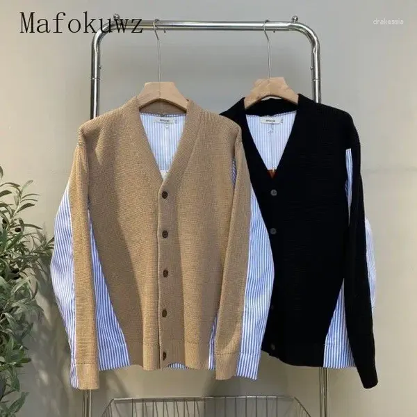 Maglioni maschili Spring autunno giunti cardigan sciolte di strada da fuoco casual giacche da uomo sopra il soprabito vestiti maschili