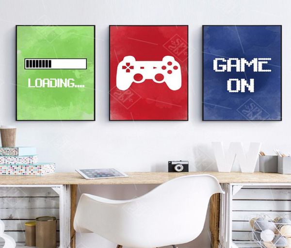 Video Game Art Art Canvas Pintura de jogos Posters de decoração e impressões abstrata Party Artwork Picture for Boys Room Decoration1202485