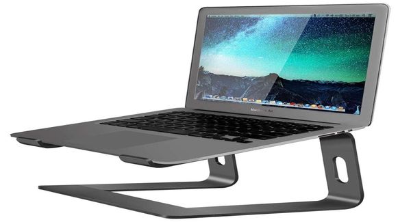Aluminium -Laptop -Ständer für Schreibtisch kompatibel mit Mac MacBook Pro Air Notebook Tragbarer Ergonomic Elevator Metal Riser für 10 5899531