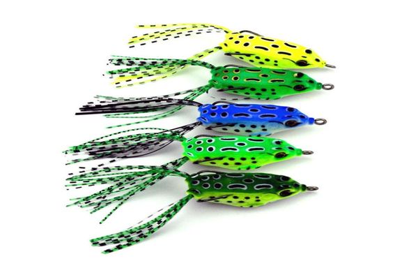 5pcs Weichrohrköder Kunststofffischerei Köder Frosch Köder Treble Hooks Mini 55 cm 8g Künstliche Köder3386676