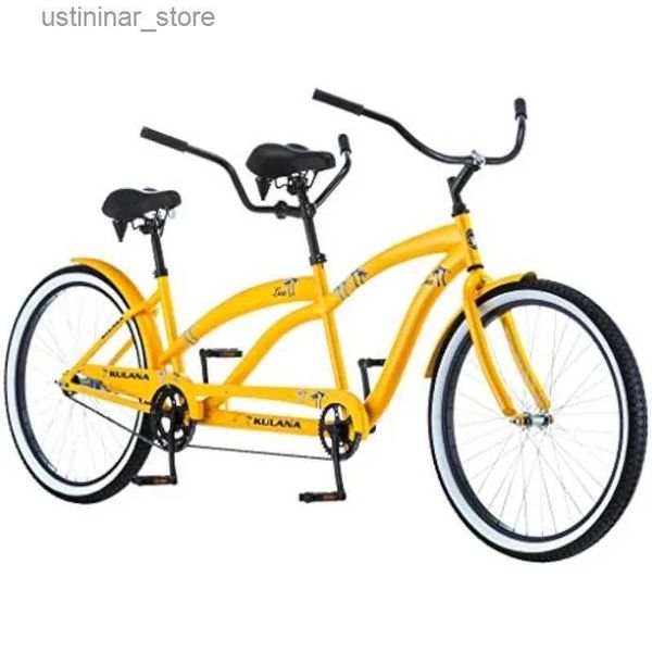 Bicicletas Ride-Ons Kulana lua tandem para adultos de bike de bicicleta de praia bicyle masculino e feminino de 26 polegadas de 26 polegadas de 26 polegadas de 26 polegadas de rodas/velocidade única L47