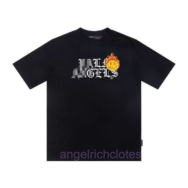 High-End-Designer-Kleidung für PA-Winkel Chao Brand Flamme Smile Buchstabe Druckmenschen und Damen Paar Lose Kurzarm T-Shirt mit 1: 1 Originalbeetikeln