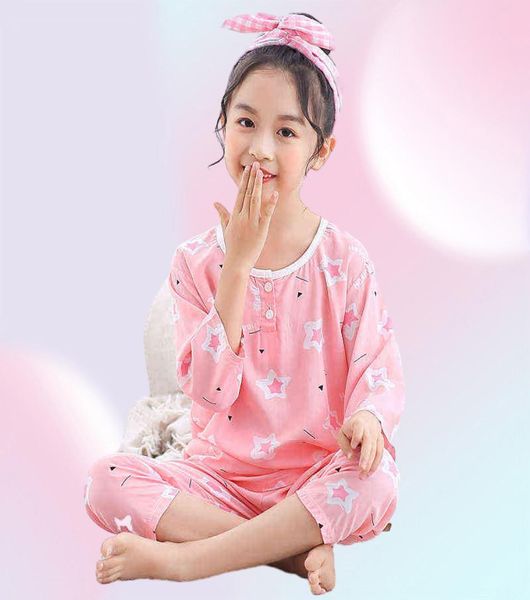 Sommer Kleinkindmädchen Kleidung Langzeitpyjama für Teenager Jungen Pijamas Baumwolle Nachtwäsche Hauskleidung für Kinder 2 4 6 8 12 Jahre G21825059
