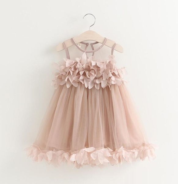 Vieeoease Girls Dress Kids Kleidung 2021 Sommer Mode Ärmel Weste Blume Spitze Tutu Prinzessin Kleid Ku8439416