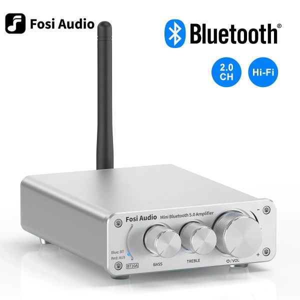 Amplificador fosi áudio bt10a bluetooth 5.0 amplificador estéreo receptor Classe D Mini hifi integrado amp para alto -falantes domésticos 50w*2 bass de triplos