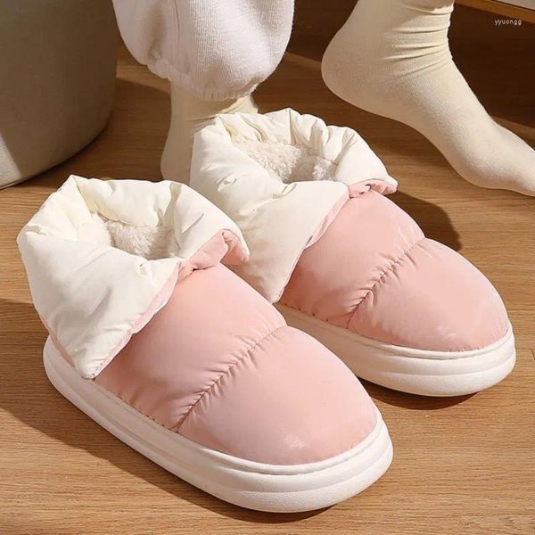 Scarpe casual Donne invernali peluche flat sola stivali da neve in cotone caldo per donne piattaforma High Top Street 2024 Girls Cloud Bevvery Boot